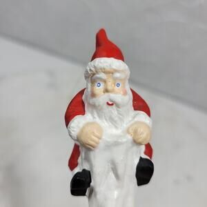 Vintage Santa Icicle Ornament  7" Red Hand Painted Christmas Holiday